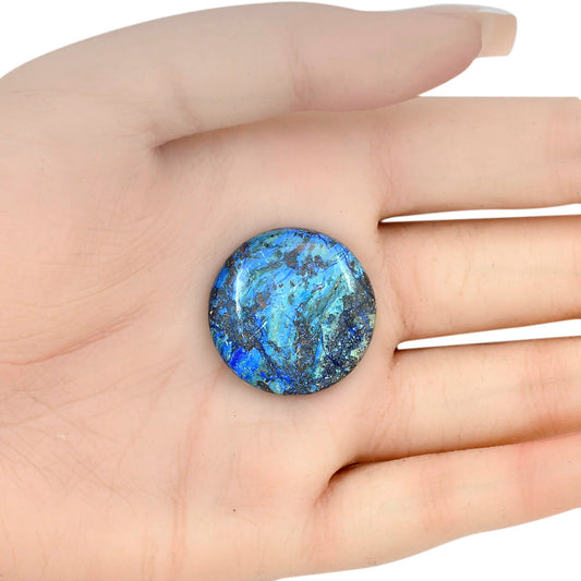 Azurite 26x26x6 mm Round Gemstone LS03146-52