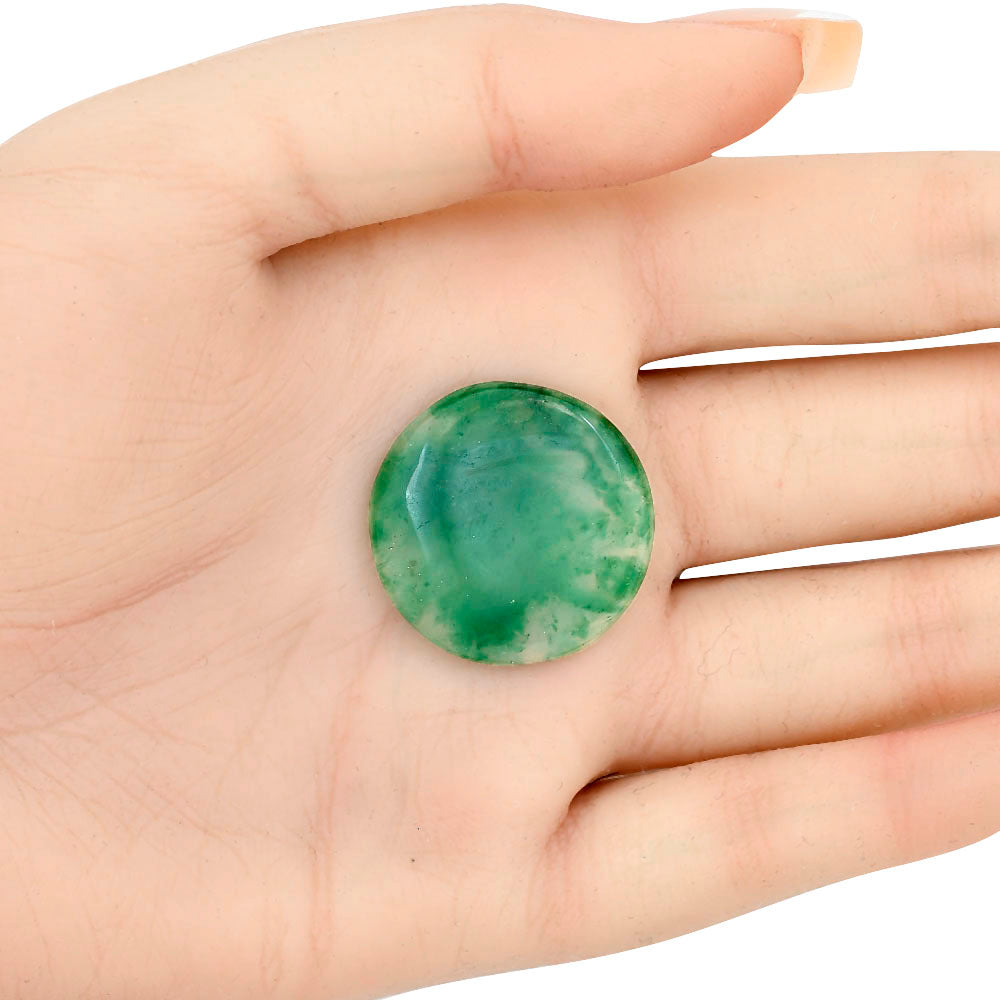 Nephrite Jade 26.3x26.3x4.7 mm Round Gemstone LS03341-55
