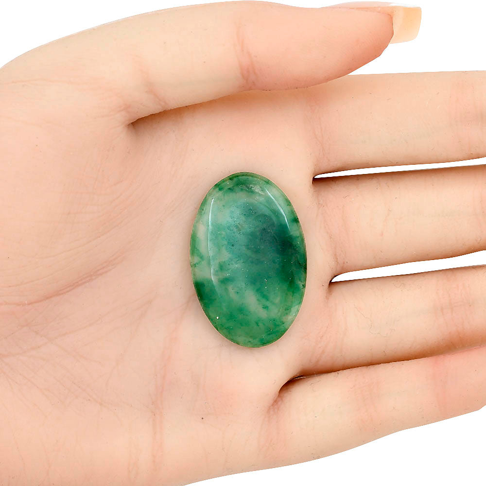 Nephrite Jade 33.15x22x5 mm Oval Gemstone LS03344-55