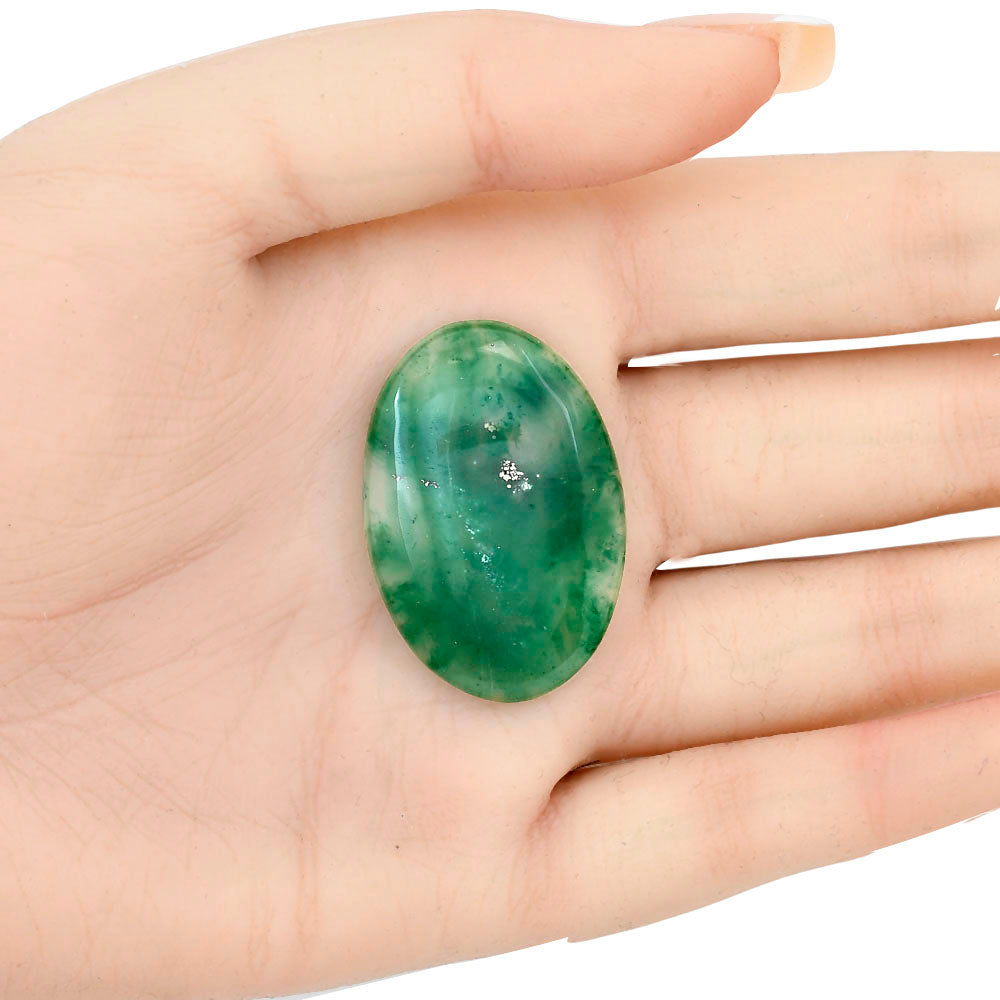 Nephrite Jade 36.2x24.5x5.5 mm Oval Gemstone LS03350-55