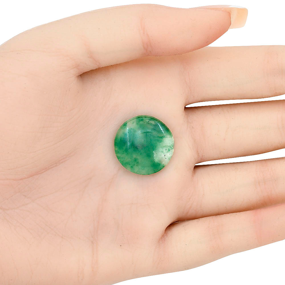 Nephrite Jade 19.5x19.5x5 mm Round Gemstone LS03358-55