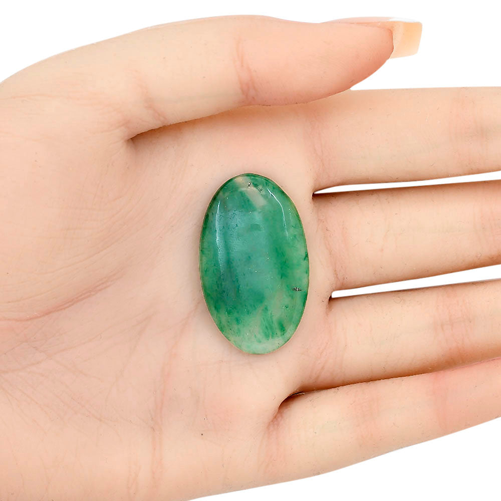 Nephrite Jade 34.1x20.65x5 mm Oval Gemstone LS03361-55