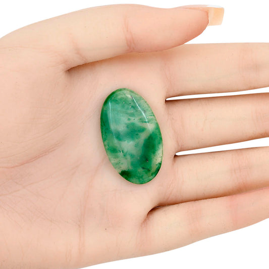 Nephrite Jade 34.35x20.5x4.8 mm Oval Gemstone LS03367-55