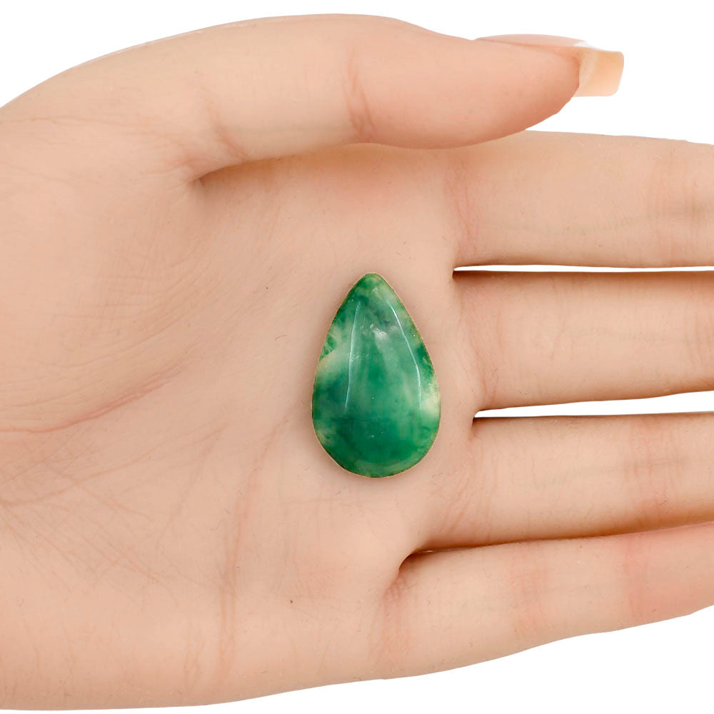 Nephrite Jade 27x17x4.8 mm Pear Gemstone LS03373-55