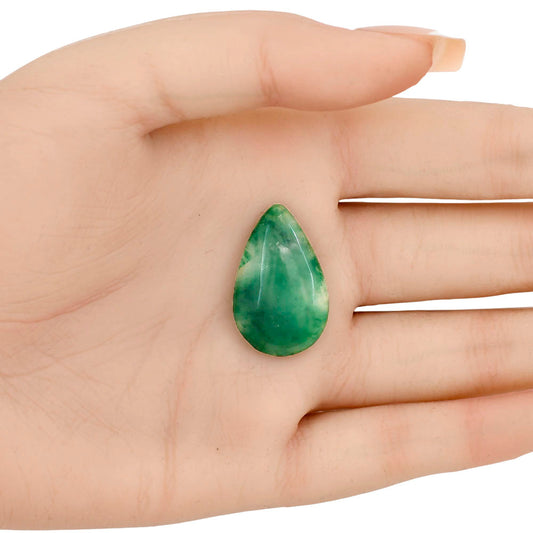 Nephrite Jade 27x17x4.8 mm Pear Gemstone LS03373-55
