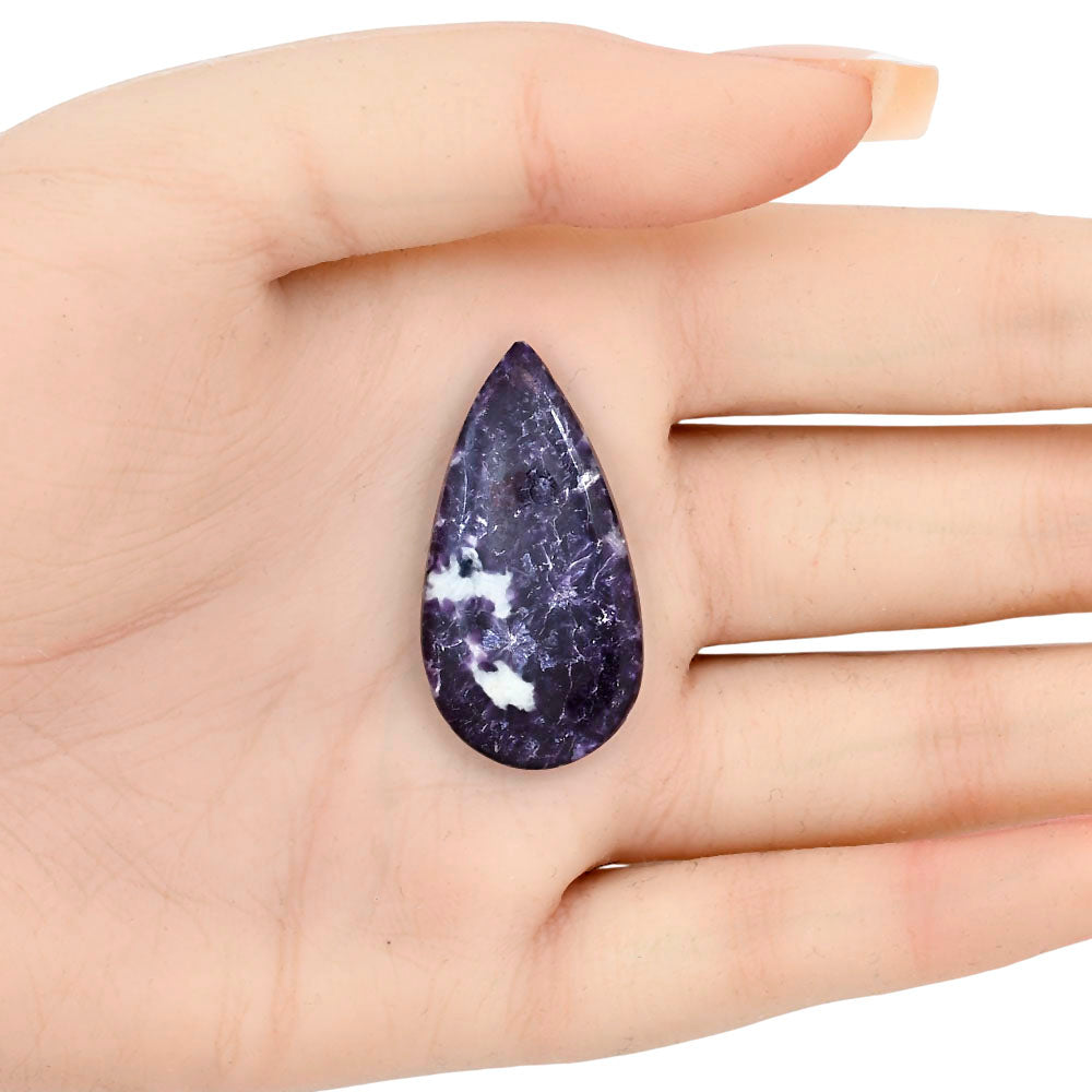 Purple Lepidolite 36.35x18.85x4.5 mm Pear Gemstone LS03387-56
