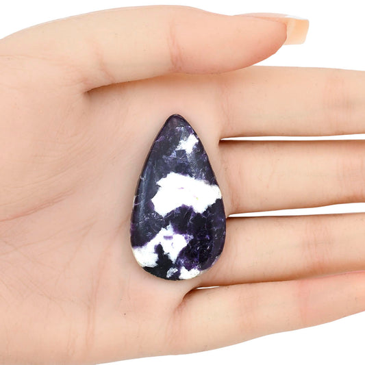 Purple Lepidolite 42x24.3x5.5 mm Pear Gemstone LS03389-56