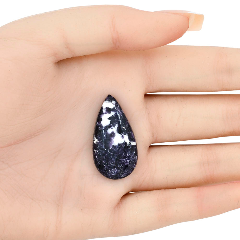 Purple Lepidolite 32.6x17.25x6 mm Pear Gemstone LS03392-56