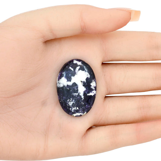 Purple Lepidolite 33.8x23.5x6 mm Oval Gemstone LS03397-56