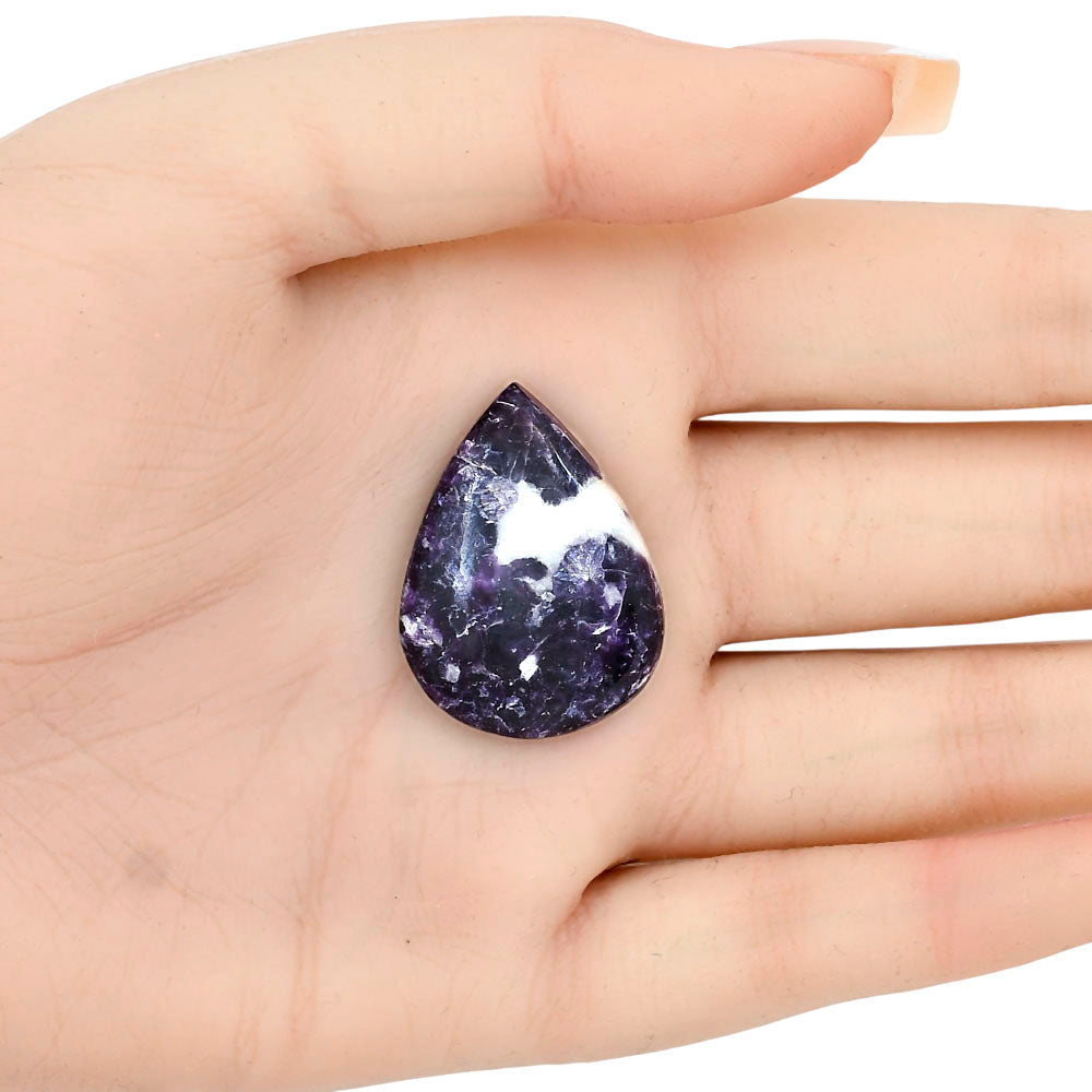 Purple Lepidolite 30.25x22.45x5.5 mm Pear Gemstone LS03401-56