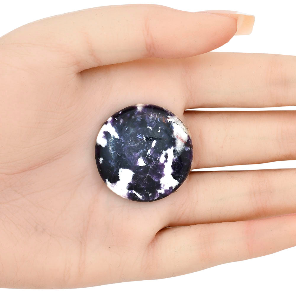 Purple Lepidolite 31.3x31.3x6 mm Round Gemstone LS03402-56