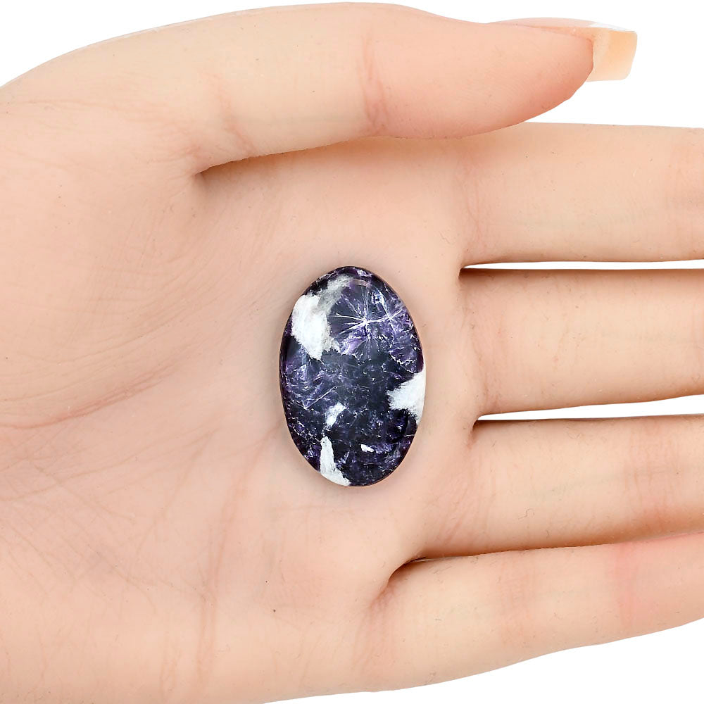 Purple Lepidolite 28.4x18.8x4.8 mm Oval Gemstone LS03404-56