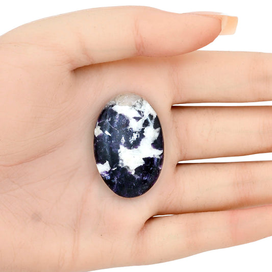 Purple Lepidolite 35.85x24.1x7 mm Oval Gemstone LS03407-56