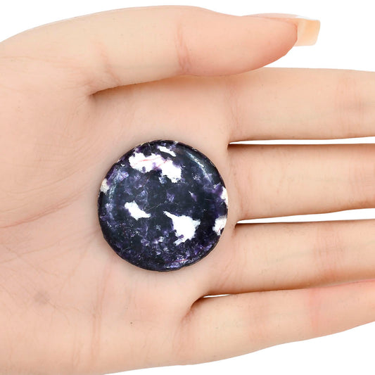 Purple Lepidolite 32.2x32.2x5 mm Round Gemstone LS03408-56