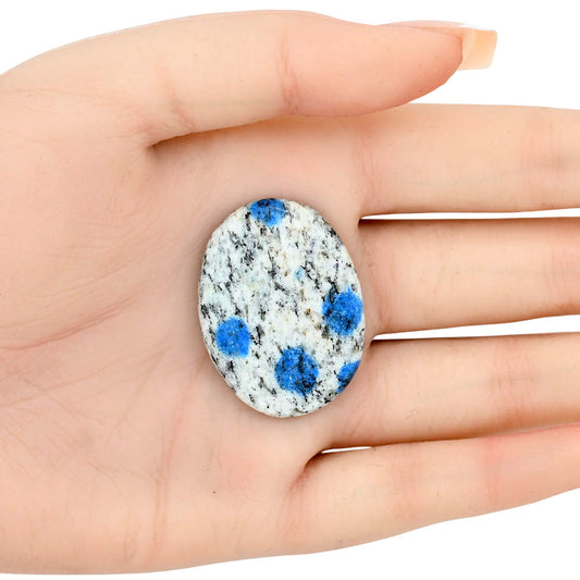K2 Blue - Azurite In Quartz 35.77x26.71x4.6 mm Oval Gemstone LS03420-57