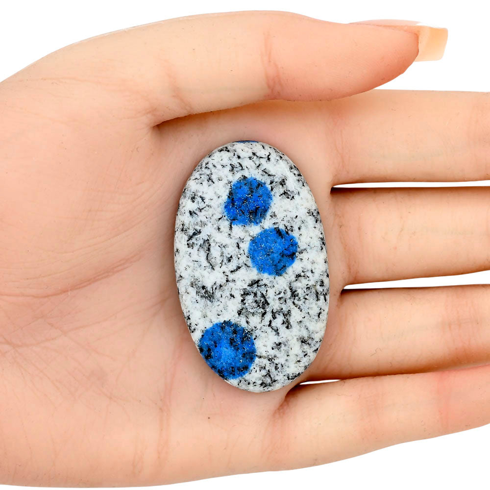 K2 Blue - Azurite In Quartz 48.13x29.83x6.1 mm Oval Gemstone LS03421-57