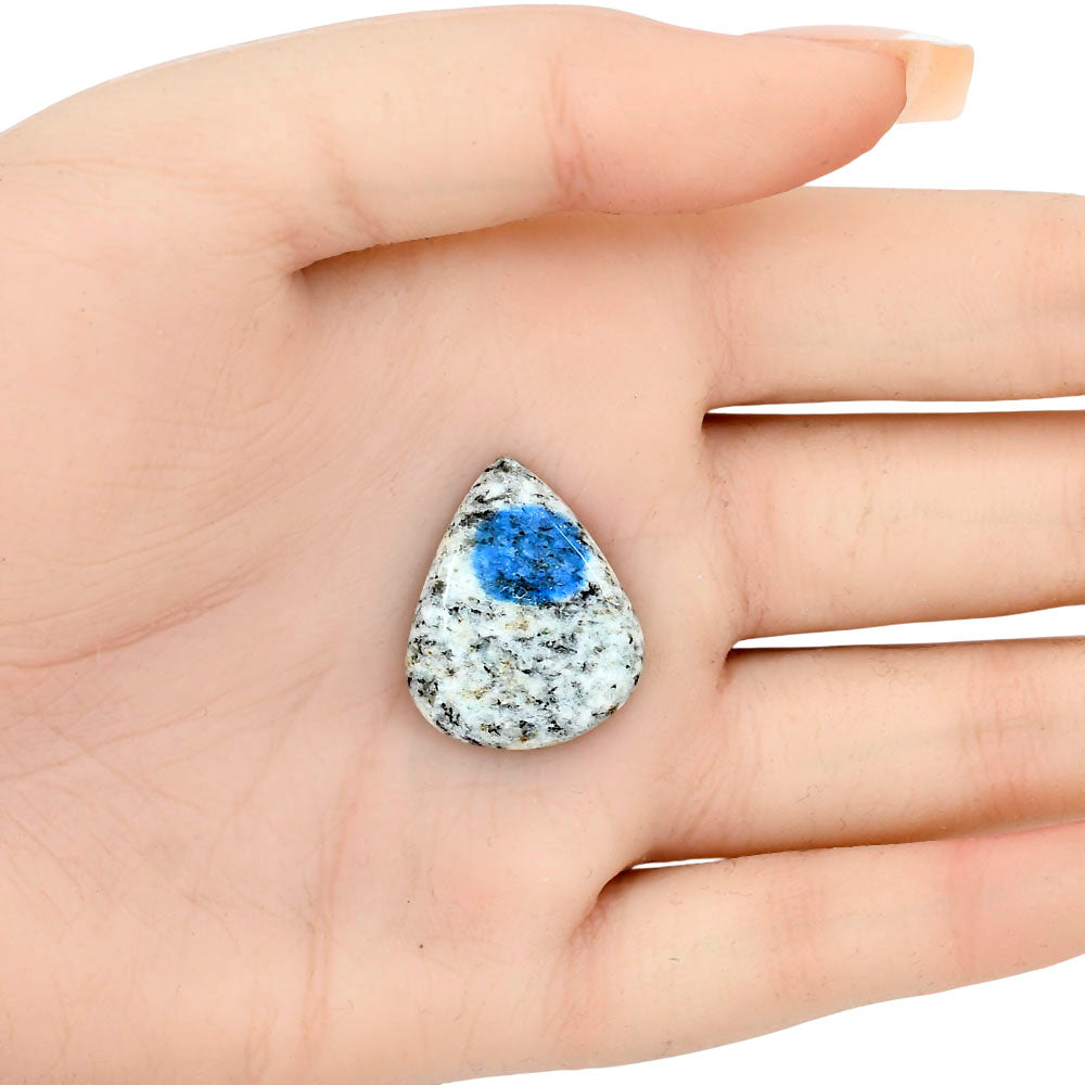 K2 Blue - Azurite In Quartz 24.39x19.8x5 mm Pear Gemstone LS03426-57