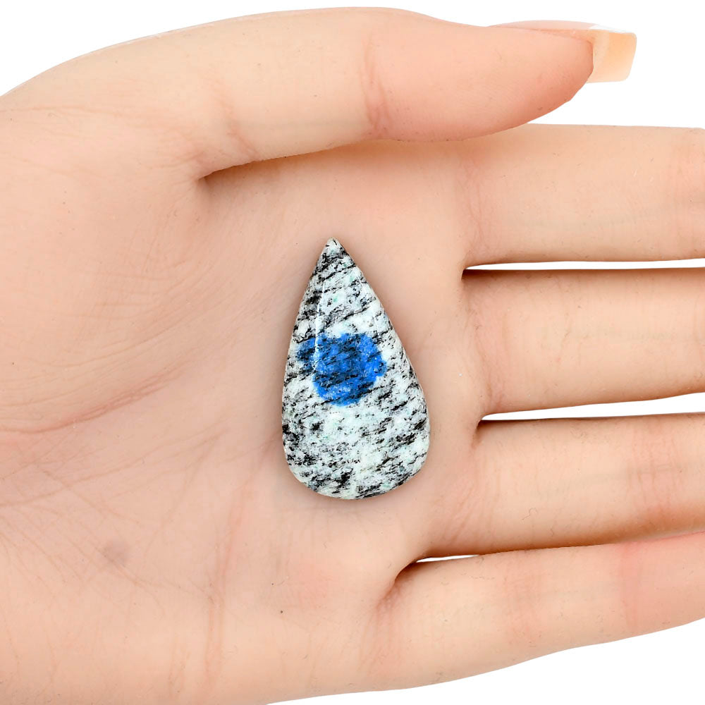 K2 Blue - Azurite In Quartz 34.14x19x5.5 mm Pear Gemstone LS03428-57
