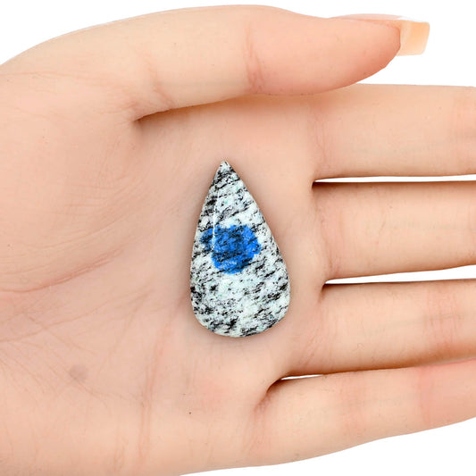 K2 Blue - Azurite In Quartz 34.14x19x5.5 mm Pear Gemstone LS03428-57
