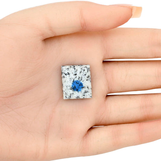 K2 Blue - Azurite In Quartz 19.26x16.29x5.5 mm Baguette Gemstone LS03433-57