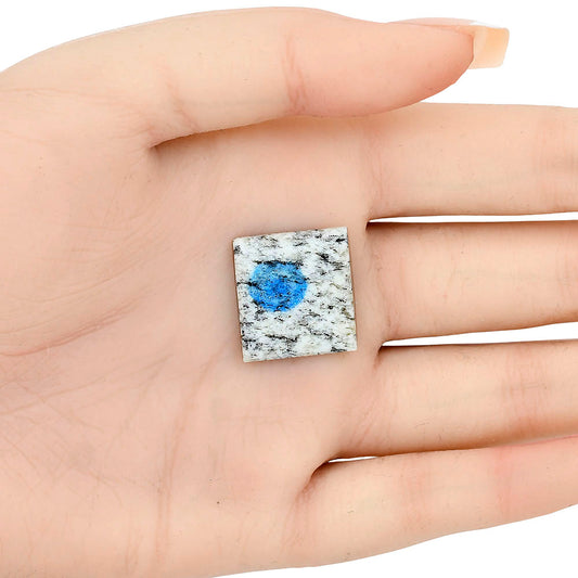 K2 Blue - Azurite In Quartz 19.76x18.15x3.8 mm Baguette Gemstone LS03446-57