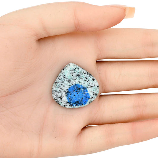 K2 Blue - Azurite In Quartz 27.54x26.4x4.8 mm Heart Gemstone LS03453-57