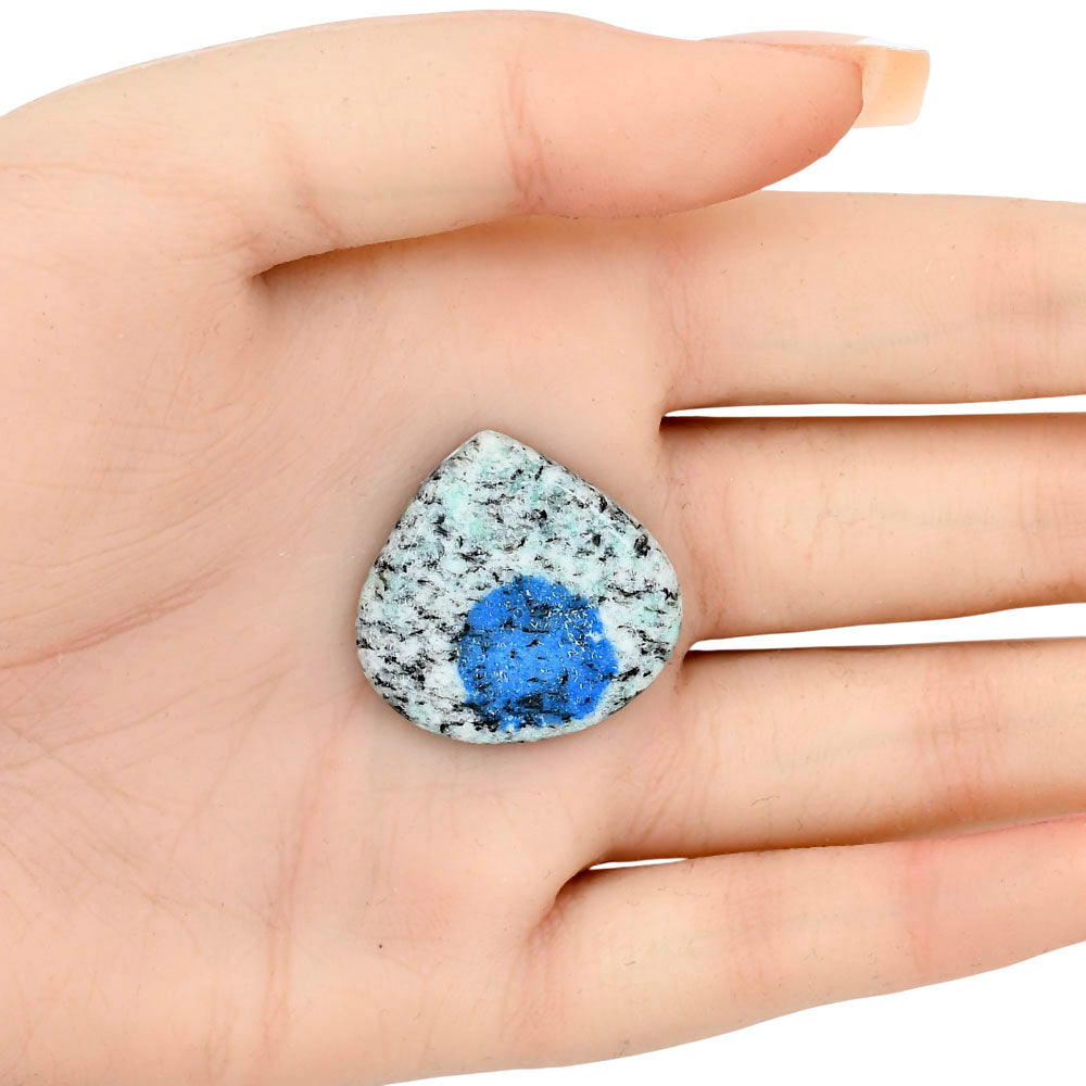 K2 Blue - Azurite In Quartz 27.54x26.4x4.8 mm Heart Gemstone LS03453-57