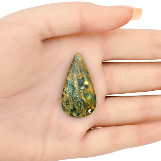 Rhyolite - Rainforest Jasper 36.45x20x5 mm Pear Gemstone LS03468-58