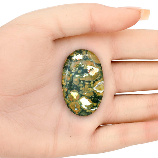 Rhyolite - Rainforest Jasper 39.1x24.75x6 mm Oval Gemstone LS03472-58