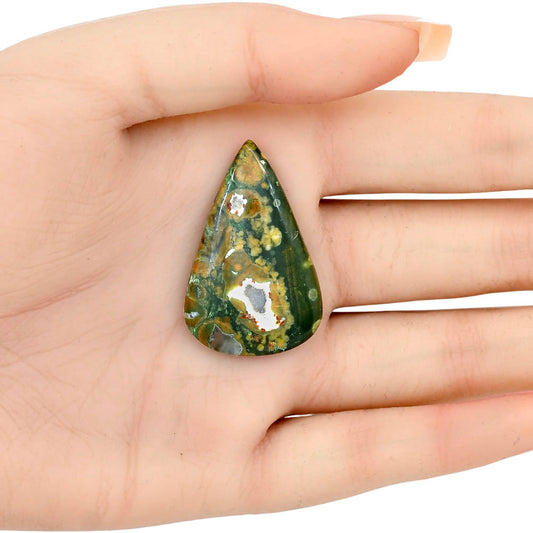 Rhyolite - Rainforest Jasper 37.3x23.85x4.8 mm Pear Gemstone LS03475-58