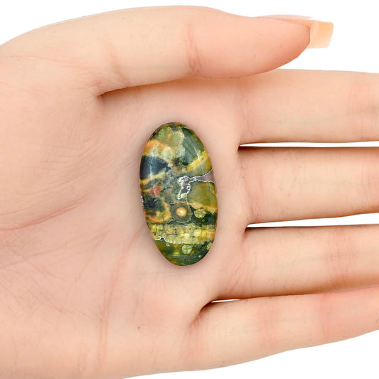 Rhyolite - Rainforest Jasper 34.7x18.3x6 mm Oval Gemstone LS03479-58