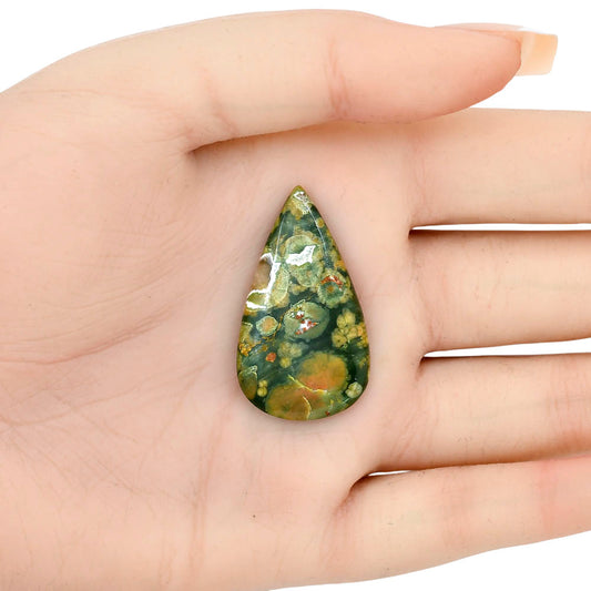 Rhyolite - Rainforest Jasper 36x20.5x4.5 mm Pear Gemstone LS03480-58