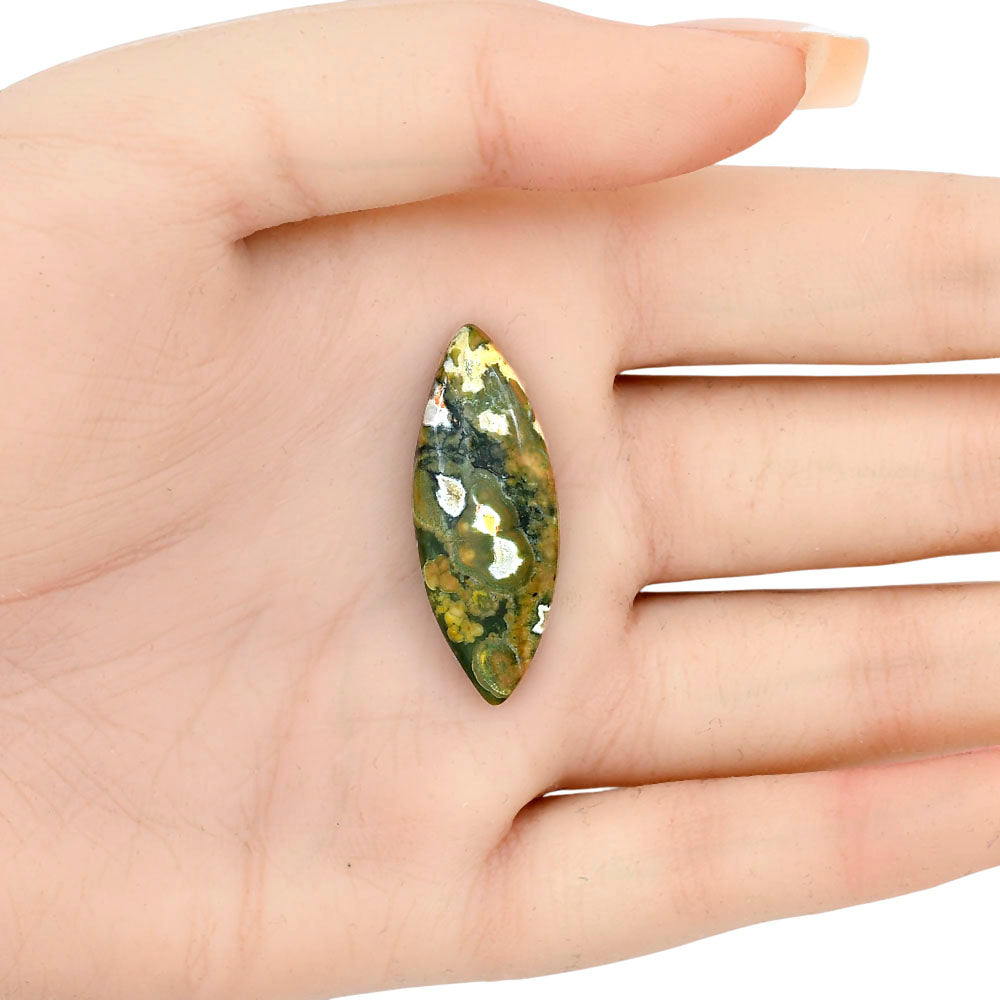 Rhyolite - Rainforest Jasper 34.3x13.1x5 mm Marquise Gemstone LS03482-58