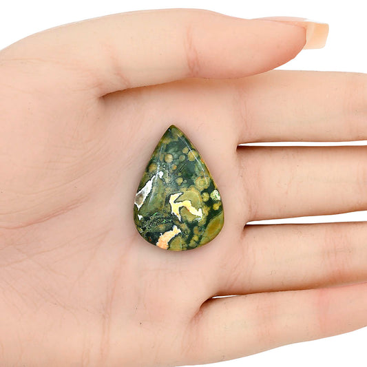 Rhyolite - Rainforest Jasper 31.3x22.55x6 mm Pear Gemstone LS03483-58