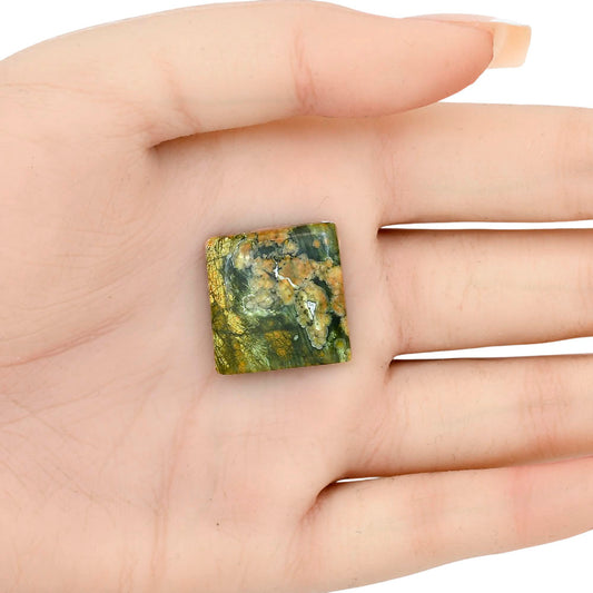 Rhyolite - Rainforest Jasper 20.9x20.1x5.5 mm Baguette Gemstone LS03487-58