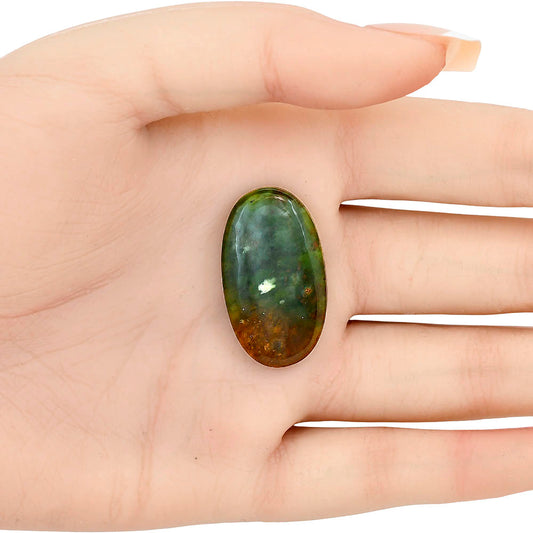 Chrome Chalcedony 30.8x17.65x5.5 mm Oval Gemstone LS03573-61