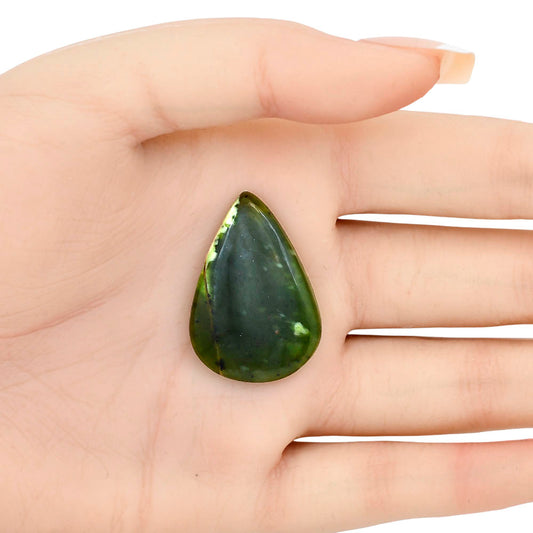 Chrome Chalcedony 32.7x22.65x5 mm Pear Gemstone LS03590-61