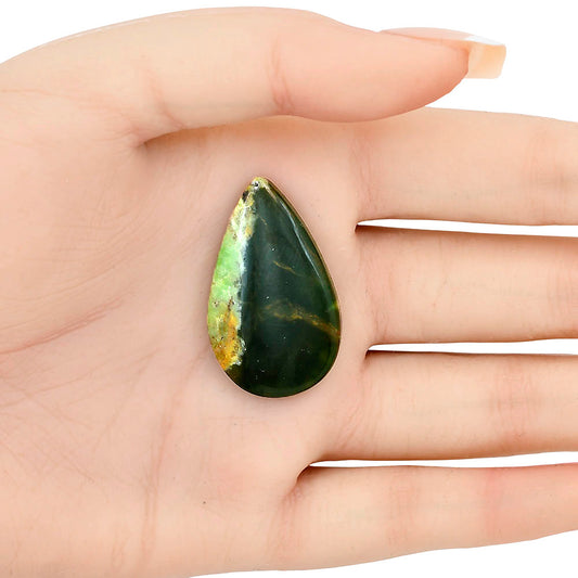 Chrome Chalcedony 34.9x21.15x5.5 mm Pear Gemstone LS03599-61