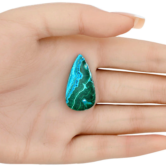 Azurite Malachite 31x16.5x4 mm Pear Gemstone LS03644-63