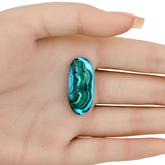 Azurite Malachite 31x13.6x5 mm Oval Gemstone LS03649-63
