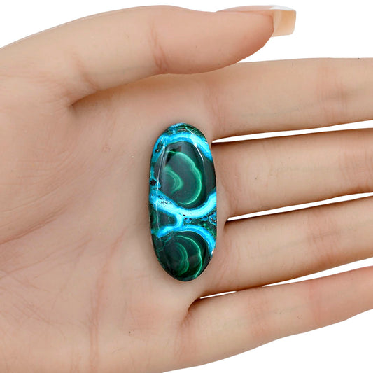 Azurite Malachite 38.75x16.7x5.3 mm Oval Gemstone LS03669-63