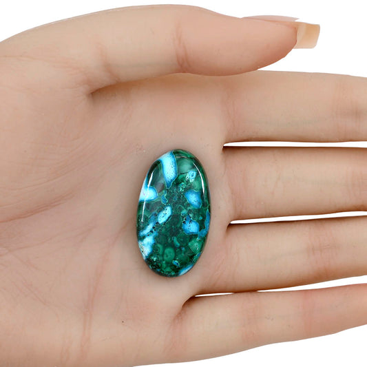 Azurite Malachite 32x18.5x5.5 mm Oval Gemstone LS03677-63