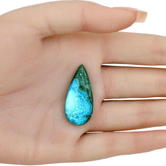Azurite Malachite 33.5x15.7x5 mm Pear Gemstone LS03681-63
