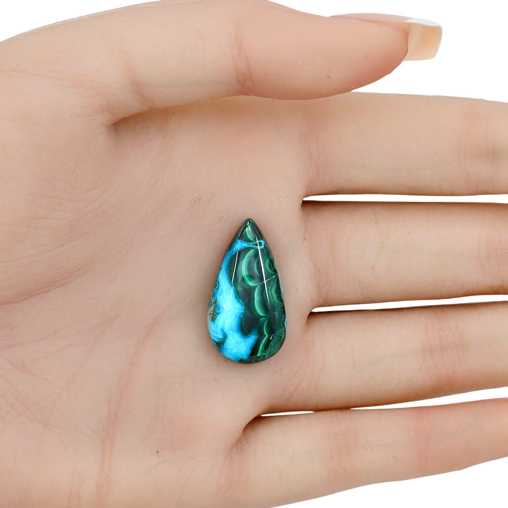 Azurite Malachite 25.3x13.8x5.5 mm Pear Gemstone LS03695-63
