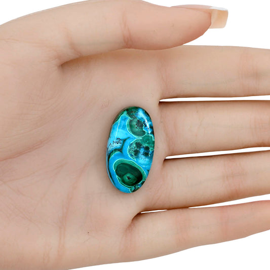 Azurite Malachite 29.7x15.75x6.7 mm Oval Gemstone LS03702-63