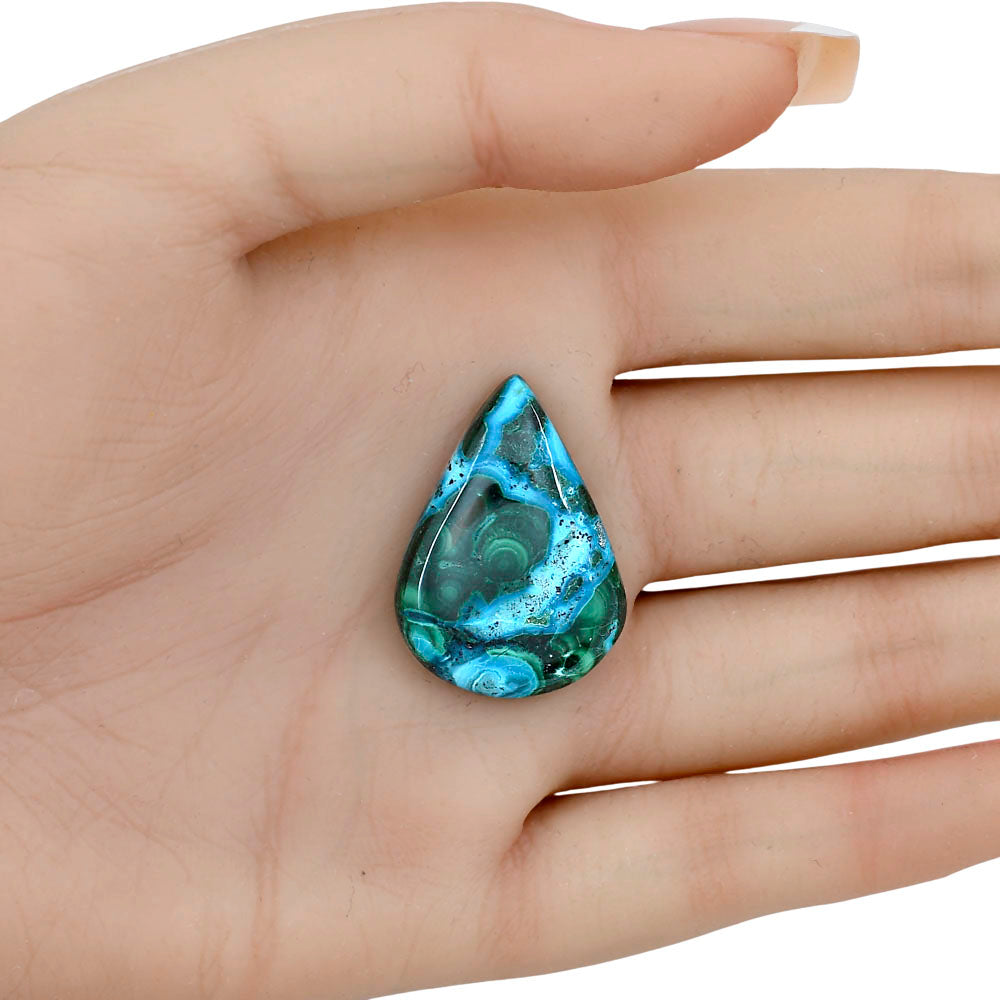 Azurite Malachite 29.5x21.15x5.3 mm Pear Gemstone LS03713-63