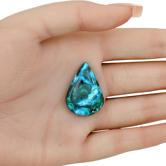 Azurite Malachite 29.5x21.15x5.3 mm Pear Gemstone LS03713-63
