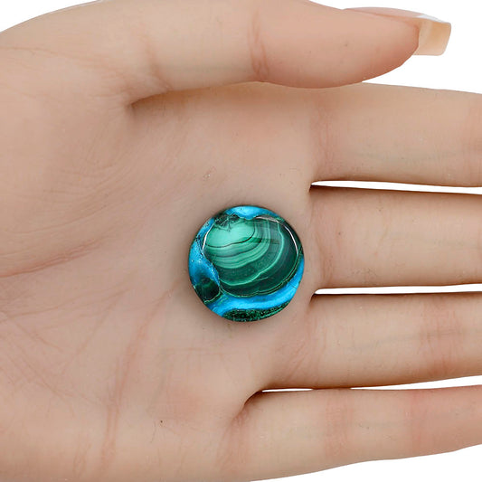 Azurite Malachite 21.1x21.1x5.5 mm Round Gemstone LS03719-63