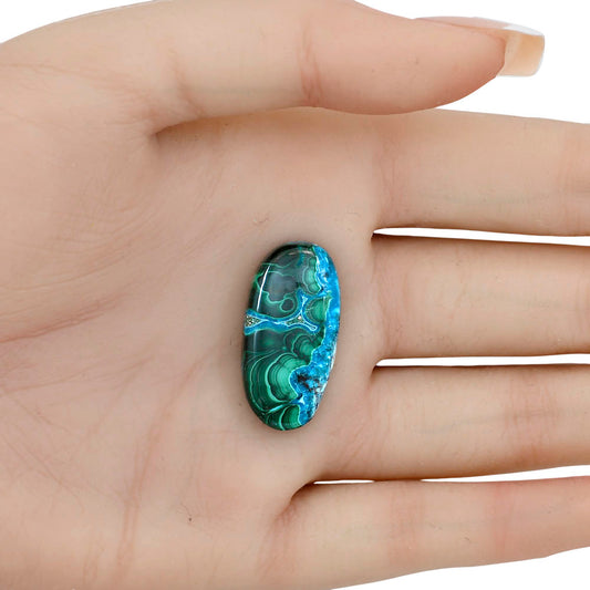 Azurite Malachite 28.1x14.1x5.5 mm Oval Gemstone LS03722-63