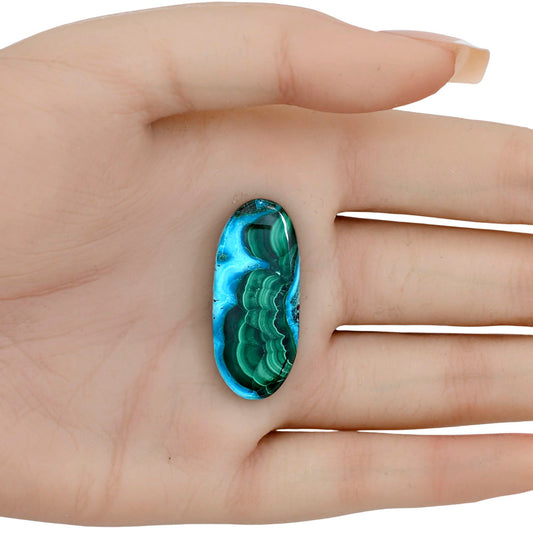 Azurite Malachite 34.45x15x5 mm Oval Gemstone LS03728-63